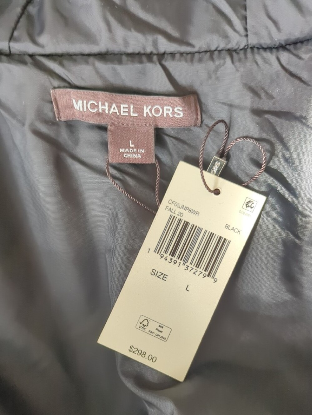 NWT Michael Kors Men's Mix-Media Ribbed Knit Full-Zip Hoodie Jacket Black LARGE - Picture 9 of 11